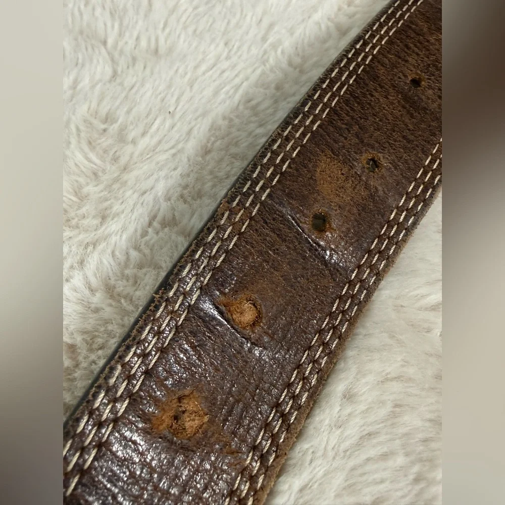 Carhartt Vintage Brown Leather Detroit Belt Well Worn In 51